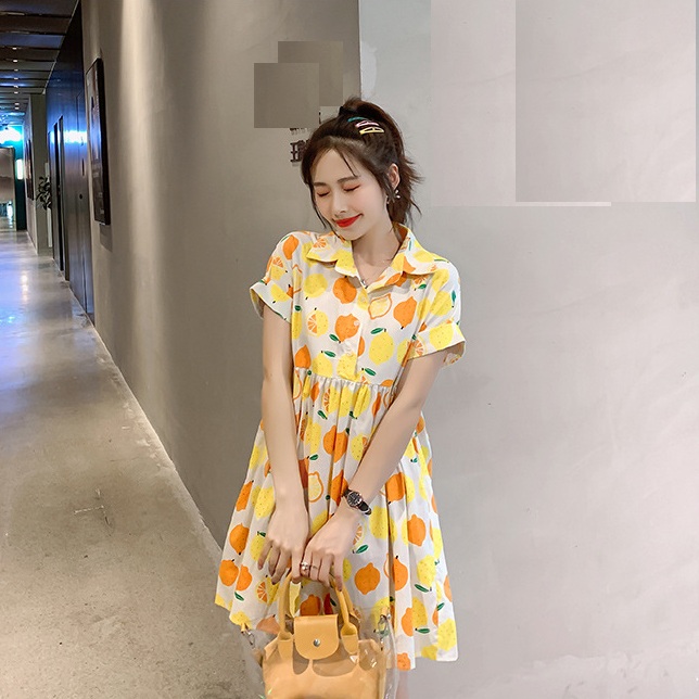 Kiểu dáng chụp thật váy bầu đẹp mùa hè vàng cam tươi mát